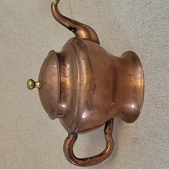 Vintage Other - EARLY 20th CENTURY Copper Teapot with Brass Accents